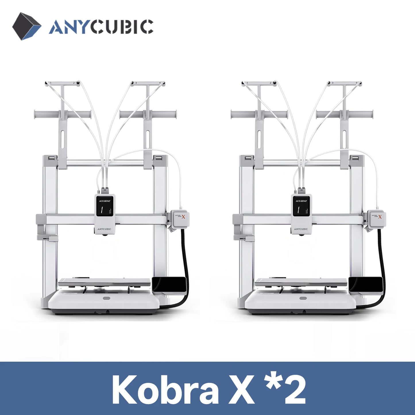 ANYCUBIC Kobra X 3D Printer 600mm/s Max Print Speed 2x Time&Materail Saving Built In 4Color Printing Automatic leveling Printer