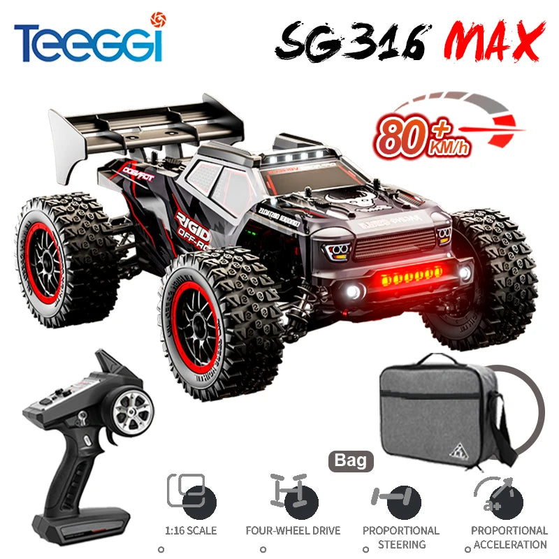 ZLL SG316 MAX 1:16 High Speed Drift Racing Car 80KM/H Brushless Motor 4WD RC Off Road Car Monster Trucks Toys for For Kids Gifts