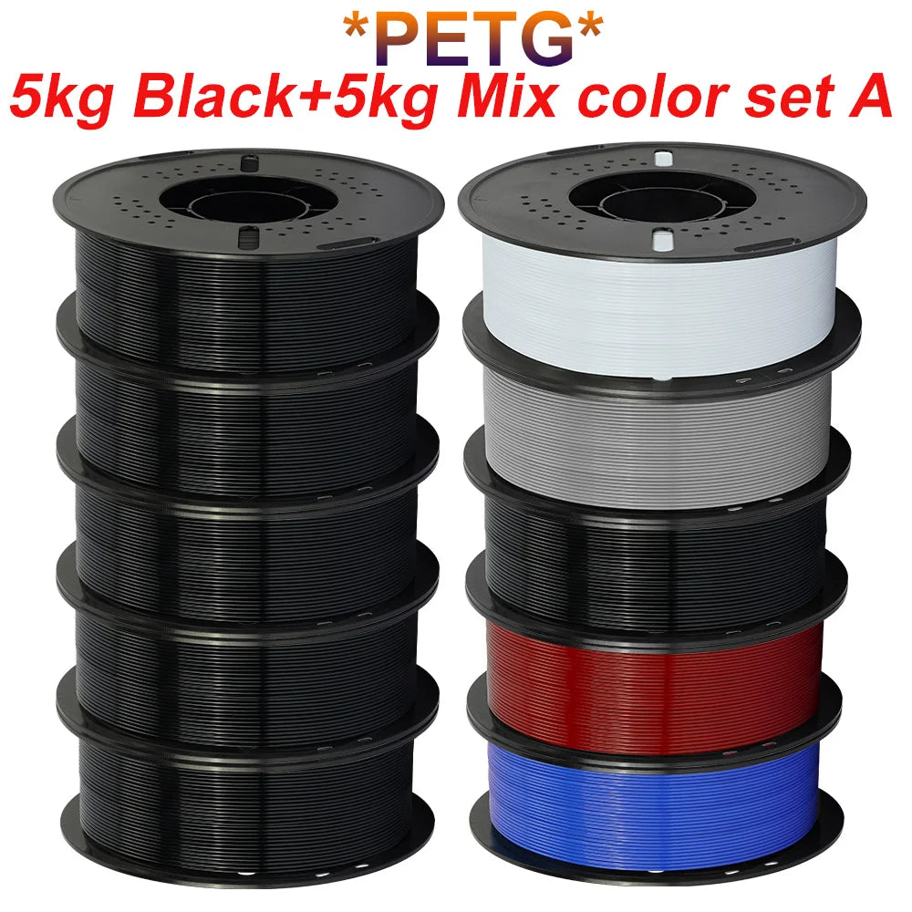 KINGROON 10KG PLA Filament PETG 3D Filament 1.75mm For 3D Printer Filament Bundle Mixed Colors FDM Printing Material Fast Ship
