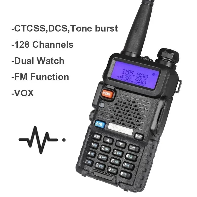 2pcs BAOFENG  5W 8W High Power Dual Band Two Way Radio Long Range Handheld Portable Walkies Talkies For Hunting
