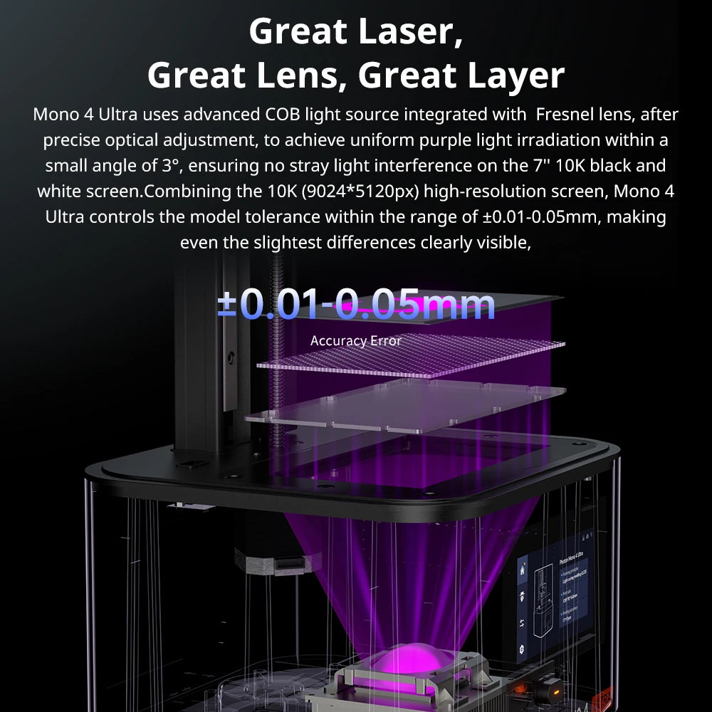 ANYCUBIC Photon Mono 4 Ultra UV Resin 3D Printer High Speed UV Resin Printers 7inch 10K LCD Screen 3D Printing 236x231x430mm