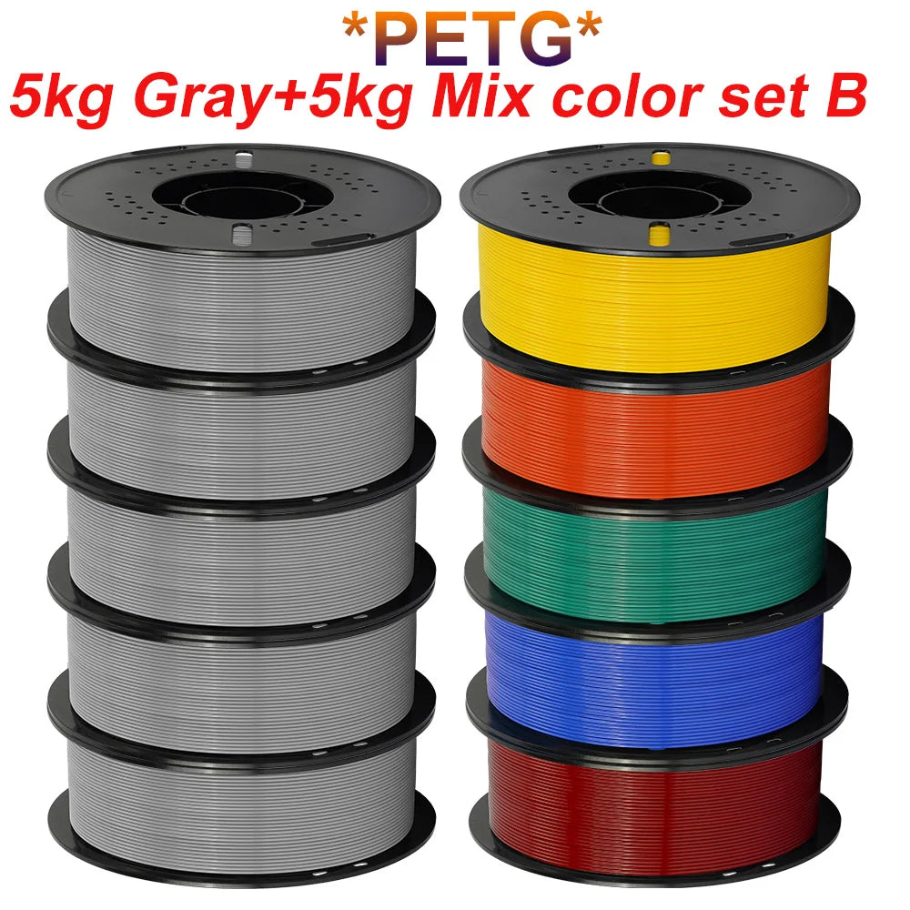 KINGROON 10KG PLA Filament PETG 3D Filament 1.75mm For 3D Printer Filament Bundle Mixed Colors FDM Printing Material Fast Ship