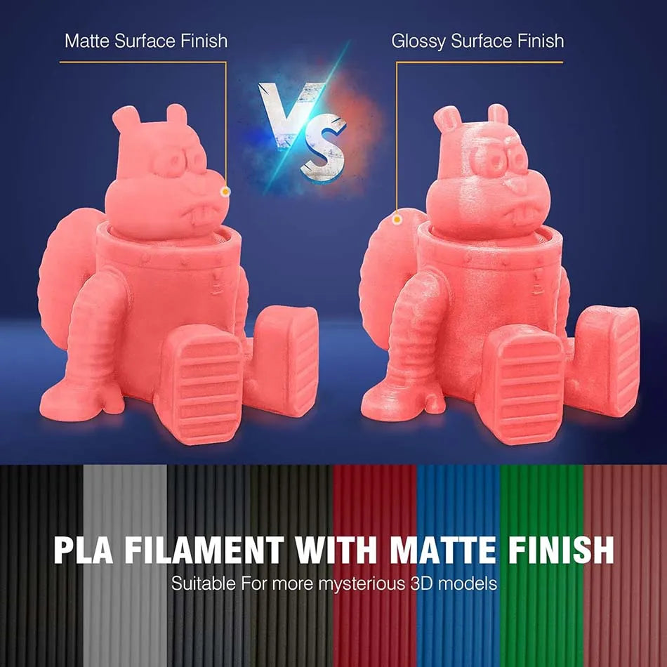 JAYO 3D Printer Filament PLA Matte 1.75MM Neatly Wound 3D Filament PLA 1.1KG Smooth Matte Finish 3D Printing Materials