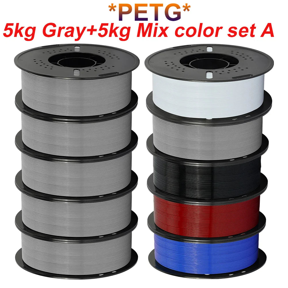 KINGROON 10KG PLA Filament PETG 3D Filament 1.75mm For 3D Printer Filament Bundle Mixed Colors FDM Printing Material Fast Ship