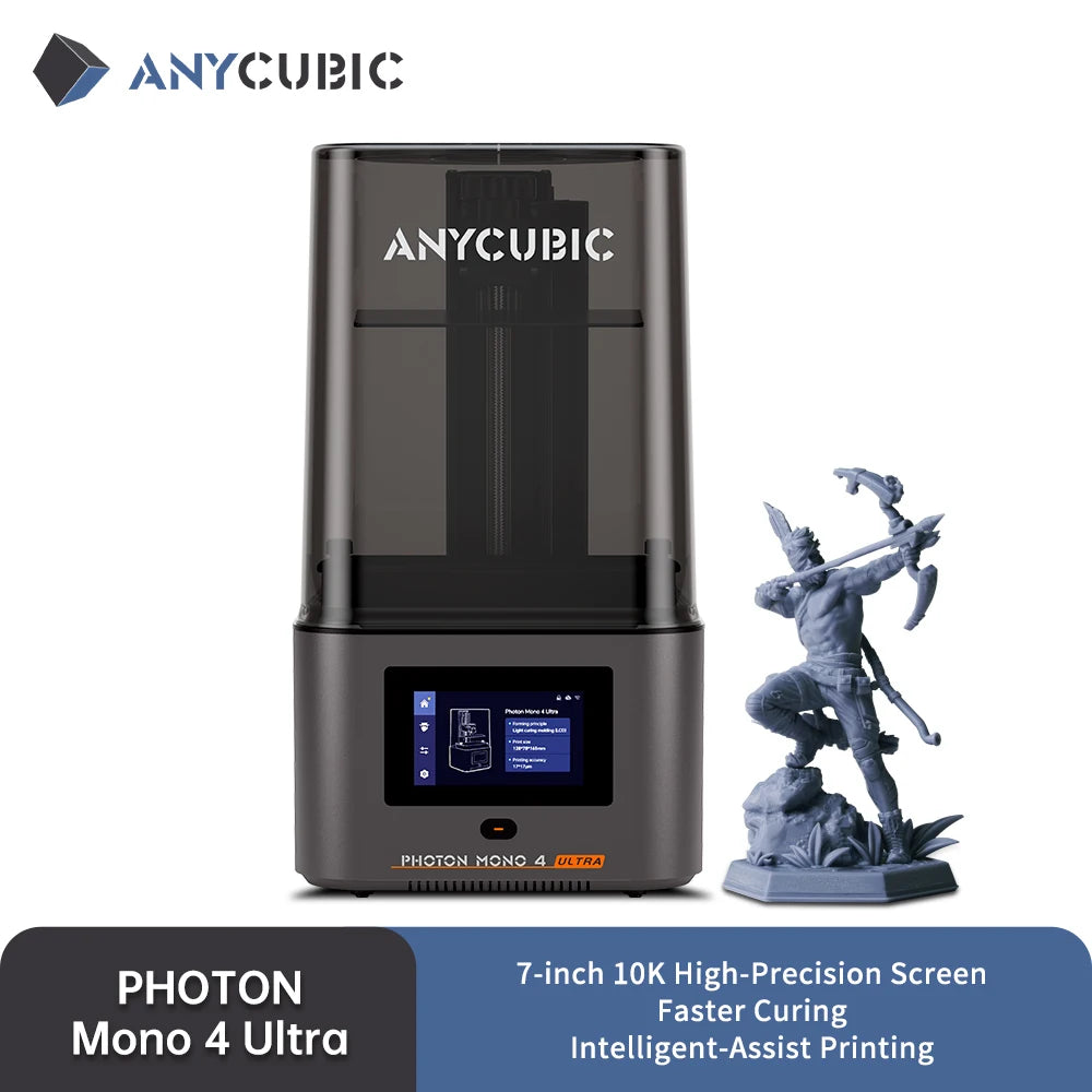 ANYCUBIC Photon Mono 4 Ultra UV Resin 3D Printer High Speed UV Resin Printers 7inch 10K LCD Screen 3D Printing 236x231x430mm