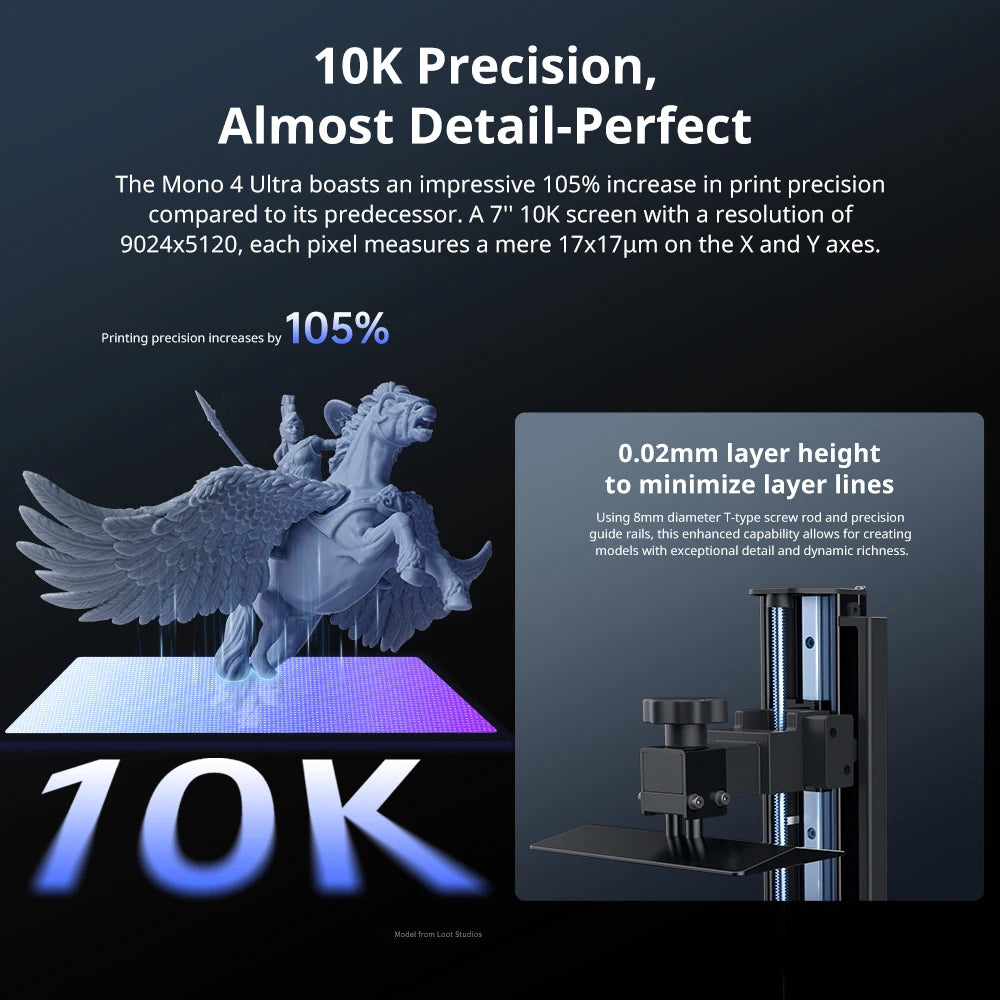 ANYCUBIC Photon Mono 4 Ultra UV Resin 3D Printer High Speed UV Resin Printers 7inch 10K LCD Screen 3D Printing 236x231x430mm