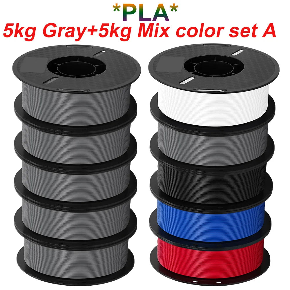 KINGROON 10KG PLA Filament PETG 3D Filament 1.75mm For 3D Printer Filament Bundle Mixed Colors FDM Printing Material Fast Ship
