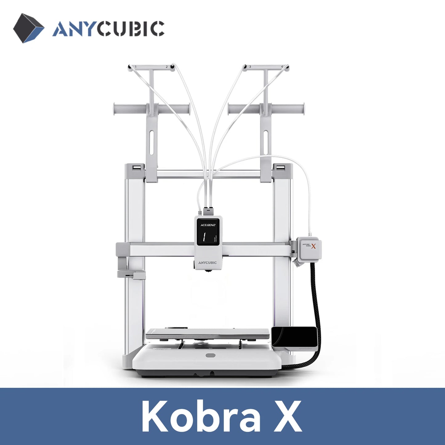 ANYCUBIC Kobra X 3D Printer 600mm/s Max Print Speed 2x Time&Materail Saving Built In 4Color Printing Automatic leveling Printer