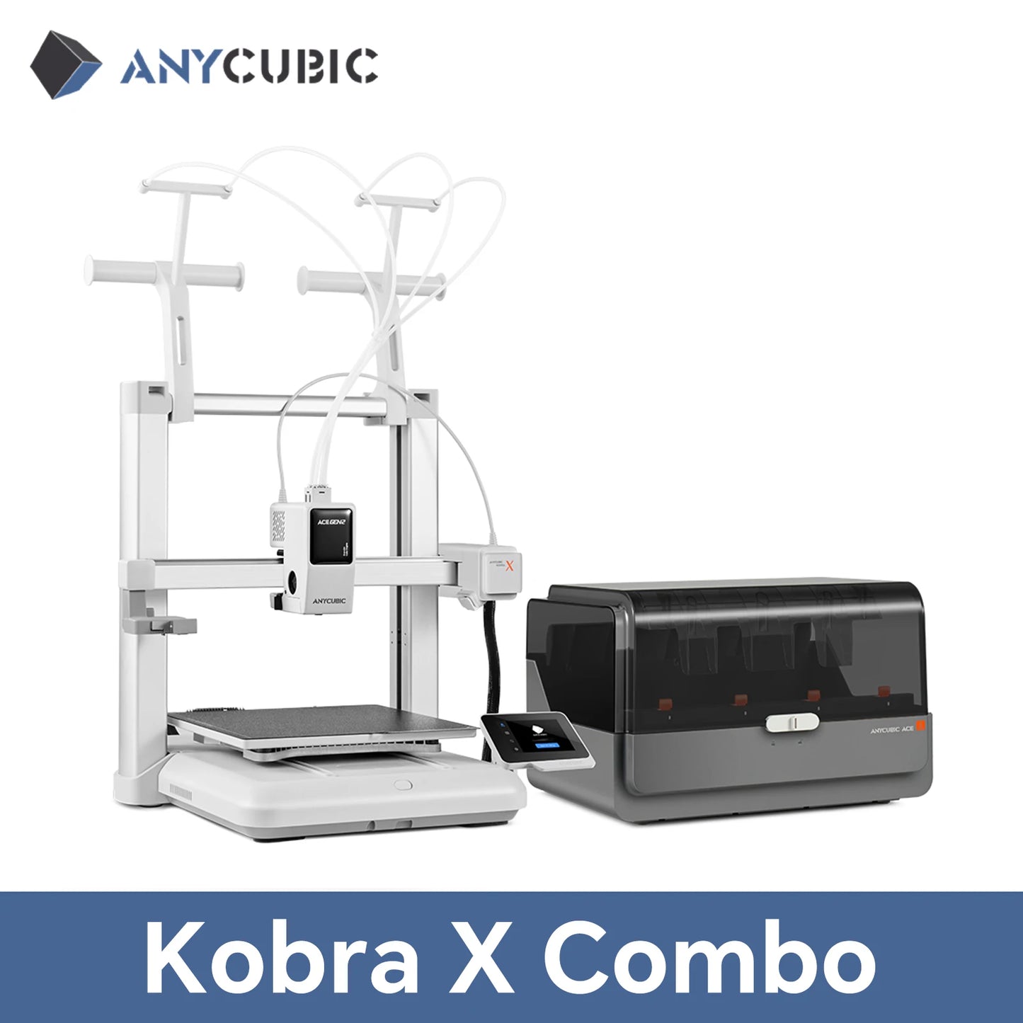 ANYCUBIC Kobra X 3D Printer 600mm/s Max Print Speed 2x Time&Materail Saving Built In 4Color Printing Automatic leveling Printer