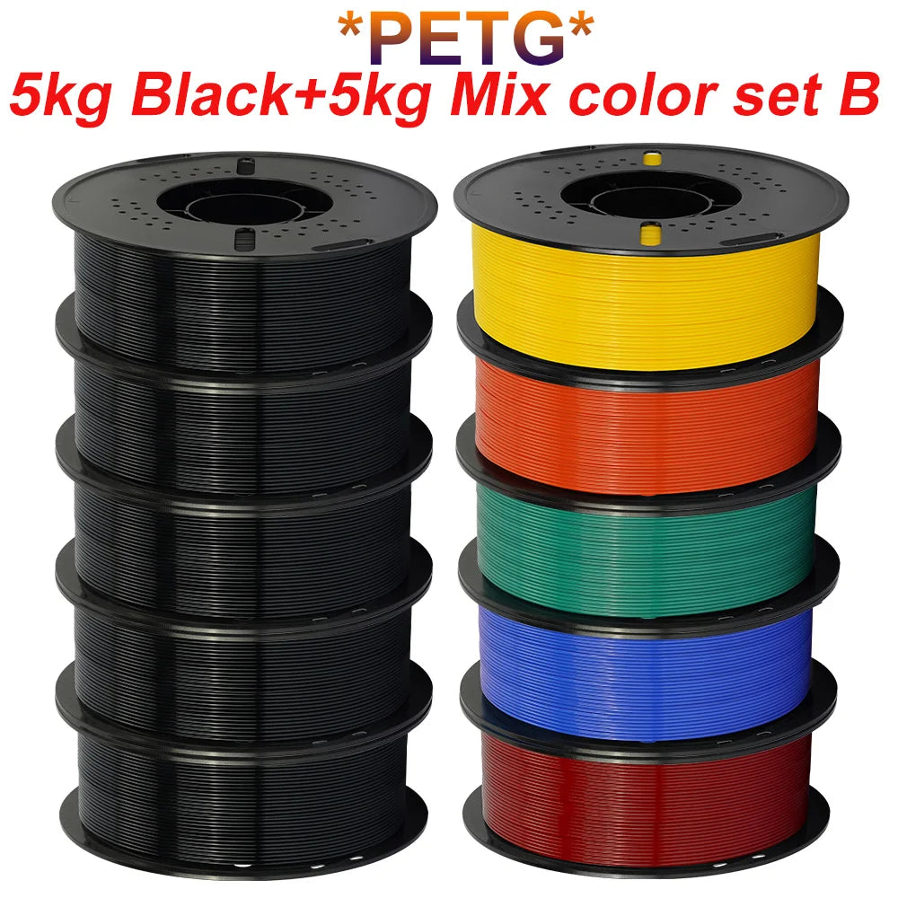 KINGROON 10KG PLA Filament PETG 3D Filament 1.75mm For 3D Printer Filament Bundle Mixed Colors FDM Printing Material Fast Ship