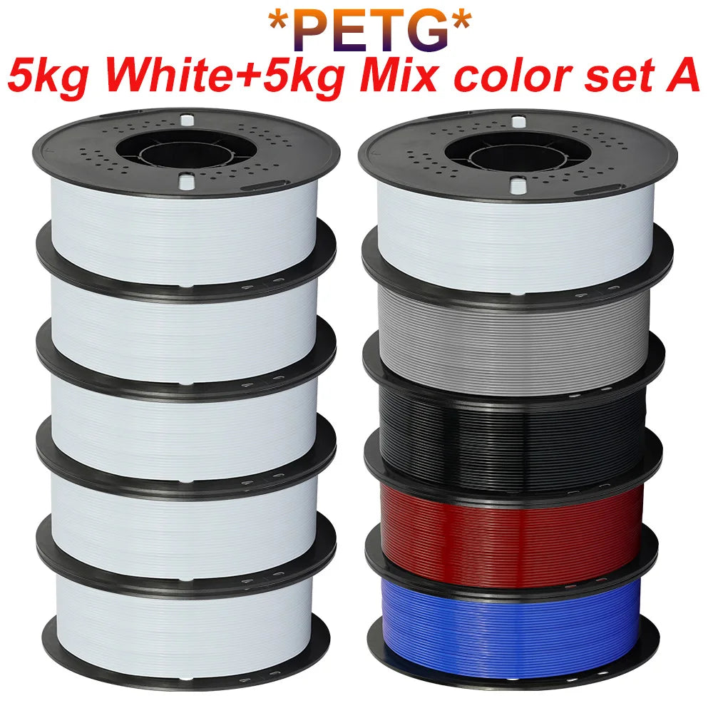 KINGROON 10KG PLA Filament PETG 3D Filament 1.75mm For 3D Printer Filament Bundle Mixed Colors FDM Printing Material Fast Ship