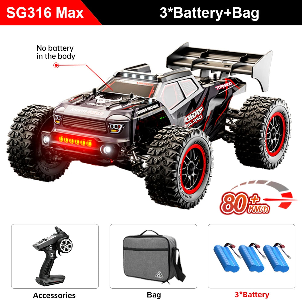 ZLL SG316 MAX 1:16 High Speed Drift Racing Car 80KM/H Brushless Motor 4WD RC Off Road Car Monster Trucks Toys for For Kids Gifts