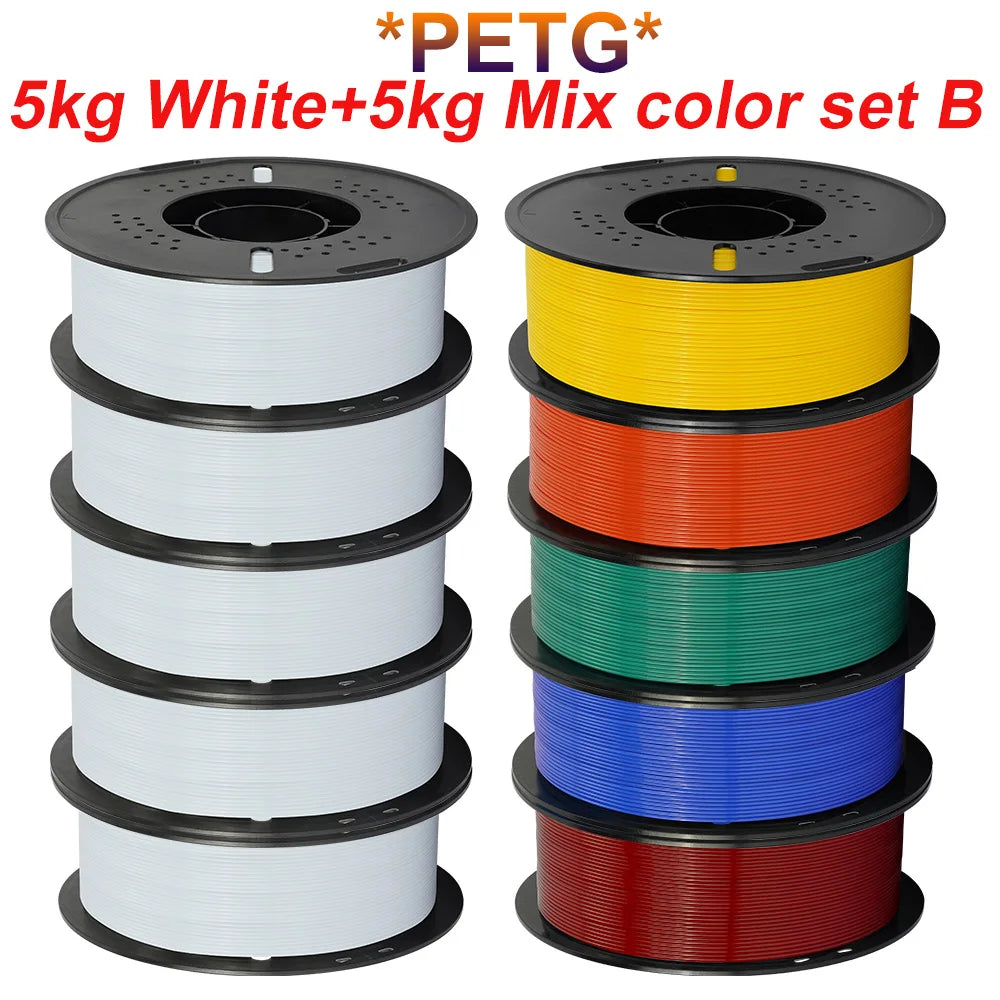 KINGROON 10KG PLA Filament PETG 3D Filament 1.75mm For 3D Printer Filament Bundle Mixed Colors FDM Printing Material Fast Ship