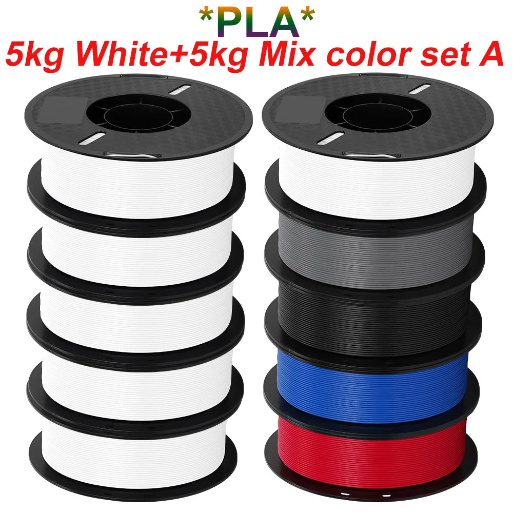 KINGROON 10KG PLA Filament PETG 3D Filament 1.75mm For 3D Printer Filament Bundle Mixed Colors FDM Printing Material Fast Ship