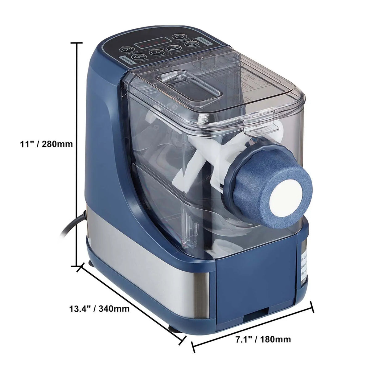 Electric Pasta Maker, 150W Automatic Noodle Maker Machine with 8 Pasta Shapes, 4 Intelligent Modes, 500g Flour Capacity Pasta Maker Machine with Measuring Cups, Cleaning Brush for Home Kitchen