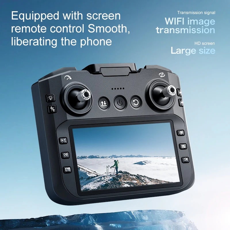 ZNLYRION K21MAX Foldable Brushless Drone With Screen Remote EIS Dual Electric Camera Optical Flow Hover Colorful LED Light RC Quadcopter