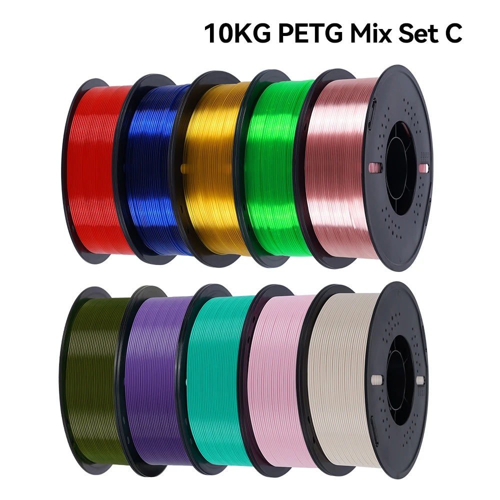 KINGROON 10KG PLA Filament PETG 3D Filament 1.75mm For 3D Printer Filament Bundle Mixed Colors FDM Printing Material Fast Ship